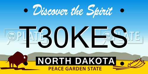 T30KES North Dakota License Plate