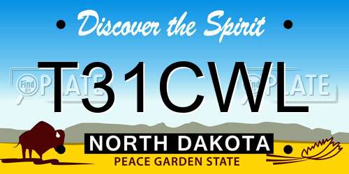 T31CWL North Dakota License Plate