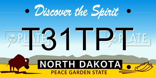 T31TPT North Dakota License Plate
