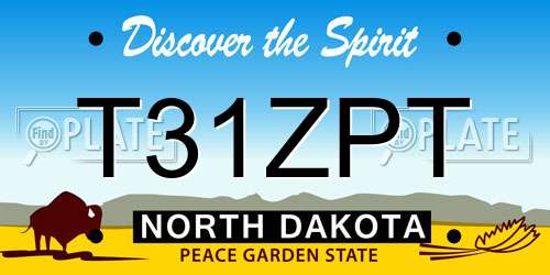 T31ZPT North Dakota License Plate