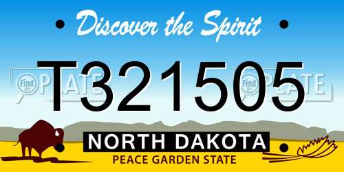 T321505 North Dakota License Plate