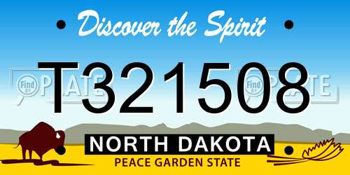 T321508 North Dakota License Plate
