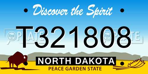 T321808 North Dakota License Plate