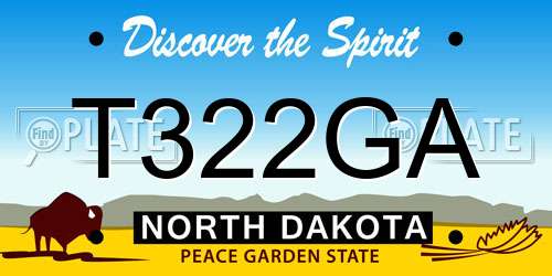 T322GA North Dakota License Plate