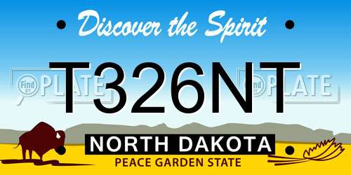 T326NT North Dakota License Plate