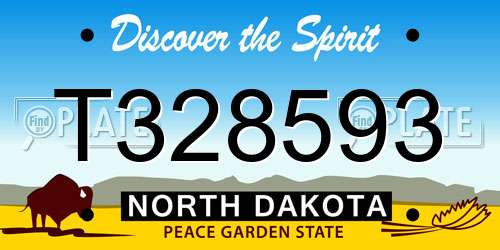 T328593 North Dakota License Plate