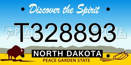T328893 North Dakota License Plate
