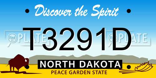 T3291D North Dakota License Plate
