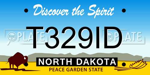 T329ID North Dakota License Plate