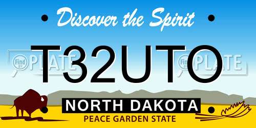 T32UTO North Dakota License Plate