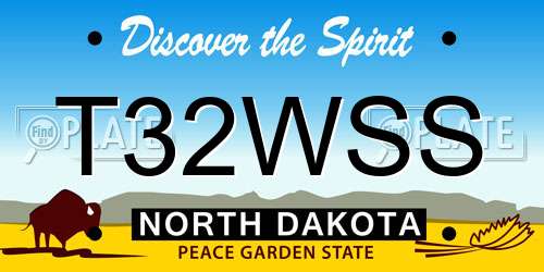 T32WSS North Dakota License Plate