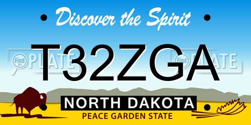 T32ZGA North Dakota License Plate