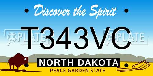T343VC North Dakota License Plate