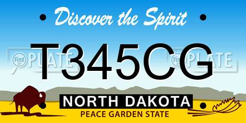 T345CG North Dakota License Plate