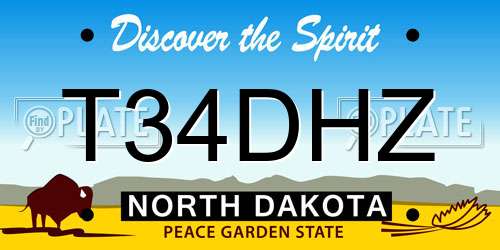 T34DHZ North Dakota License Plate