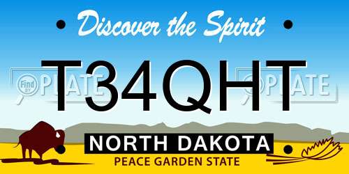 T34QHT North Dakota License Plate