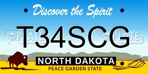 T34SCG North Dakota License Plate