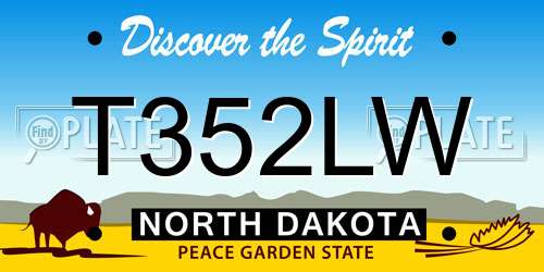 T352LW North Dakota License Plate