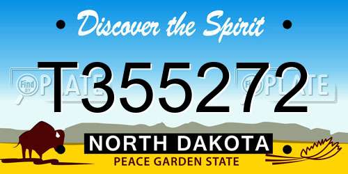 T355272 North Dakota License Plate