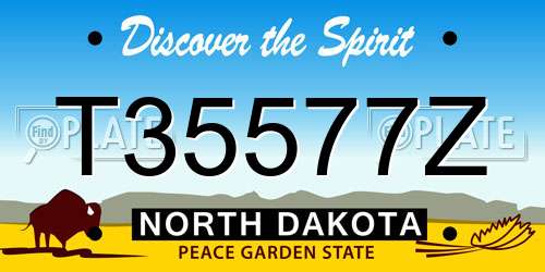 T35577Z North Dakota License Plate