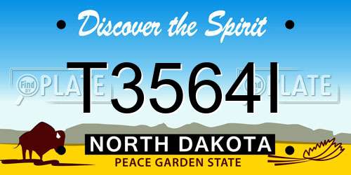 T3564I North Dakota License Plate
