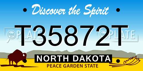 T35872T North Dakota License Plate