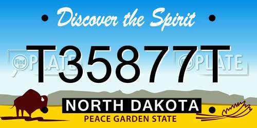 T35877T North Dakota License Plate