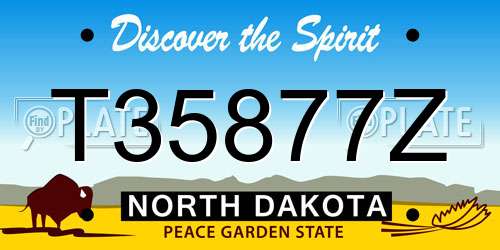 T35877Z North Dakota License Plate