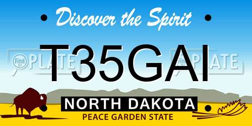 T35GAI North Dakota License Plate