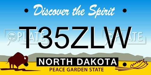 T35ZLW North Dakota License Plate