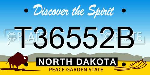 T36552B North Dakota License Plate
