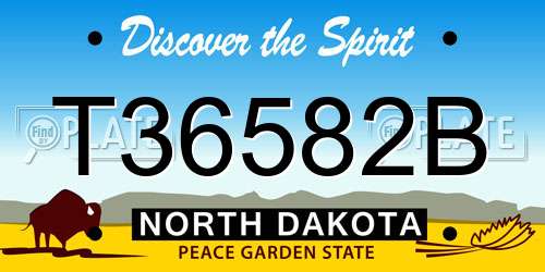 T36582B North Dakota License Plate