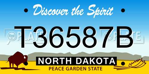 T36587B North Dakota License Plate
