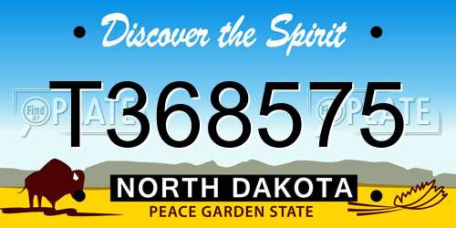 T368575 North Dakota License Plate