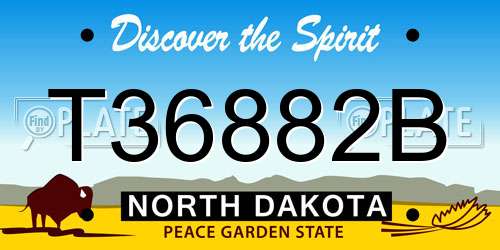 T36882B North Dakota License Plate