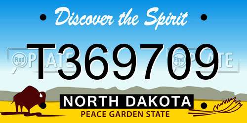 T369709 North Dakota License Plate