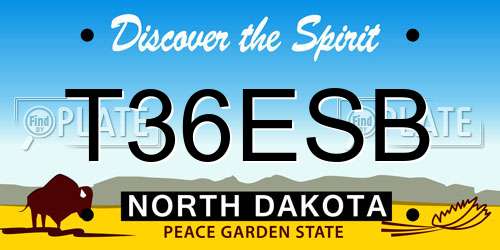 T36ESB North Dakota License Plate