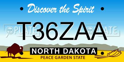 T36ZAA North Dakota License Plate