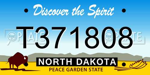 T371808 North Dakota License Plate