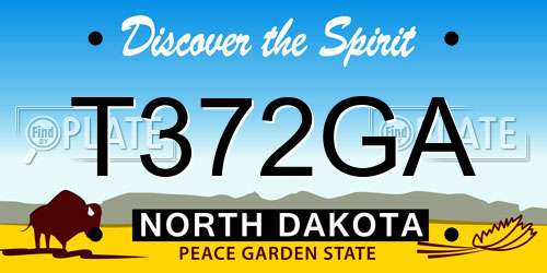 T372GA North Dakota License Plate