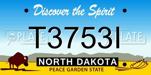 T3753I North Dakota License Plate