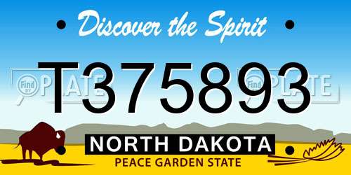 T375893 North Dakota License Plate