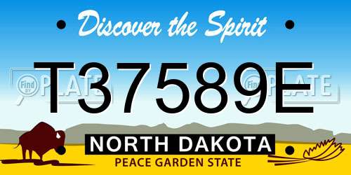 T37589E North Dakota License Plate