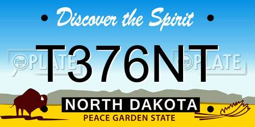 T376NT North Dakota License Plate