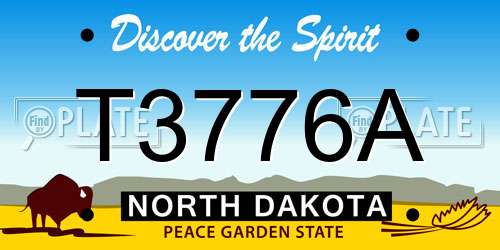 T3776A North Dakota License Plate