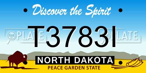 T3783I North Dakota License Plate
