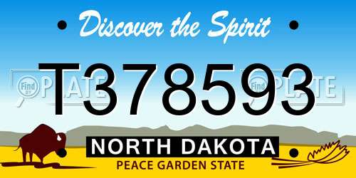 T378593 North Dakota License Plate