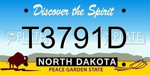 T3791D North Dakota License Plate
