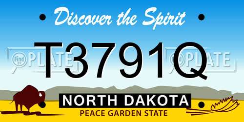 T3791Q North Dakota License Plate