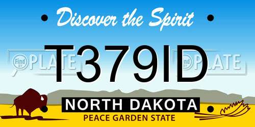 T379ID North Dakota License Plate
